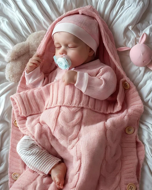 JIZHI lifelike reborn baby doll with blue eyes for imaginative playtime.