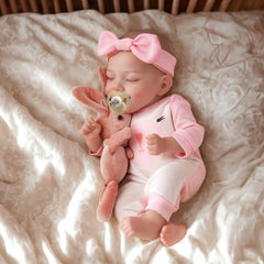 JIZHI reborn baby doll wearing country princess dress for dress-up stories.