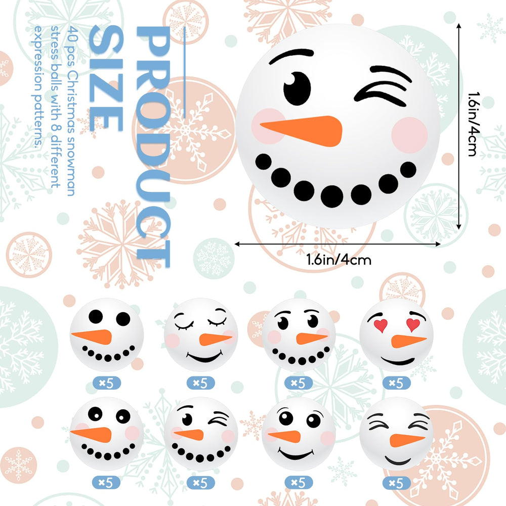 Jizvxe snowman stress balls featuring eight expressions for mood variety.