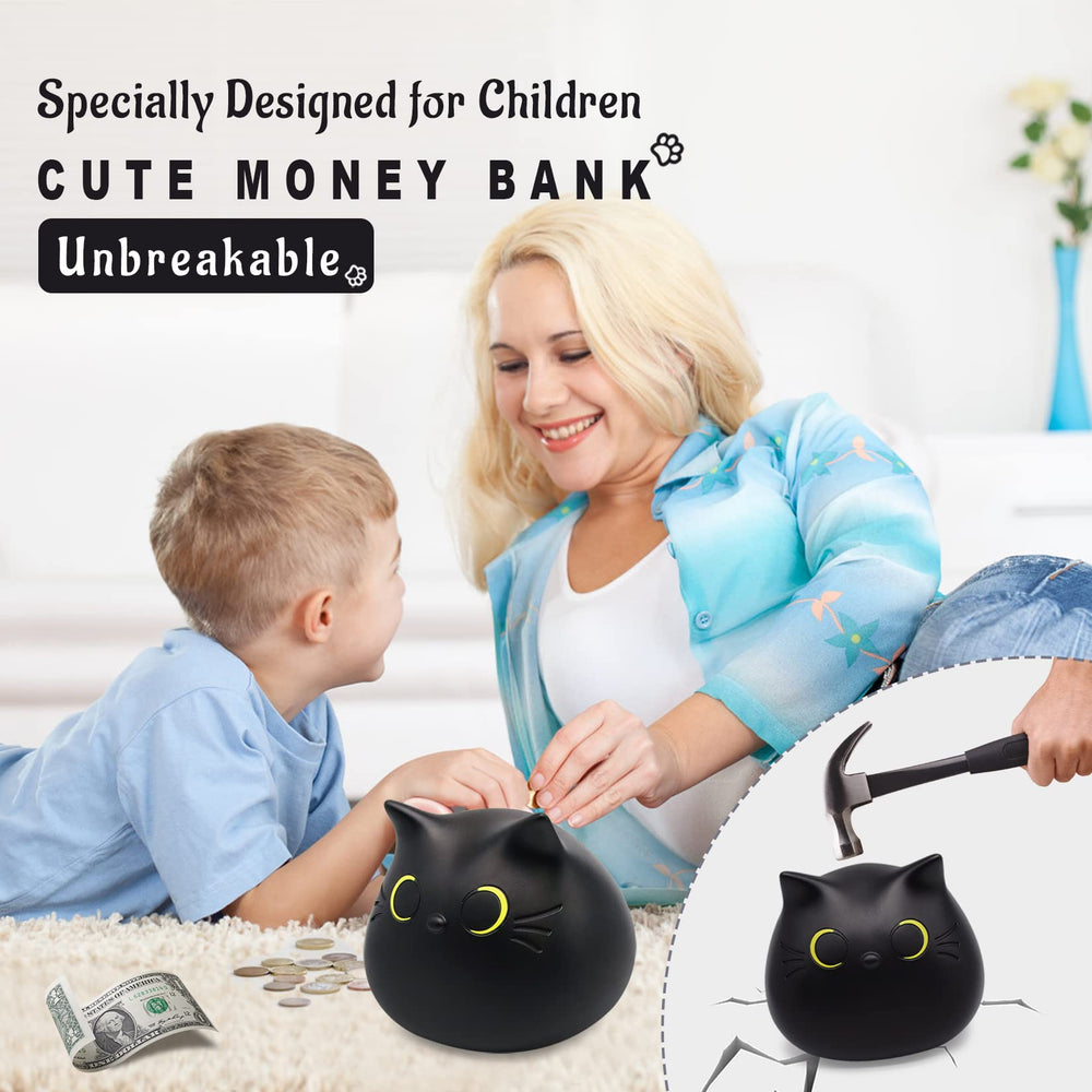 JIZWPOOM piggy bank, durable latex cat for daily use.