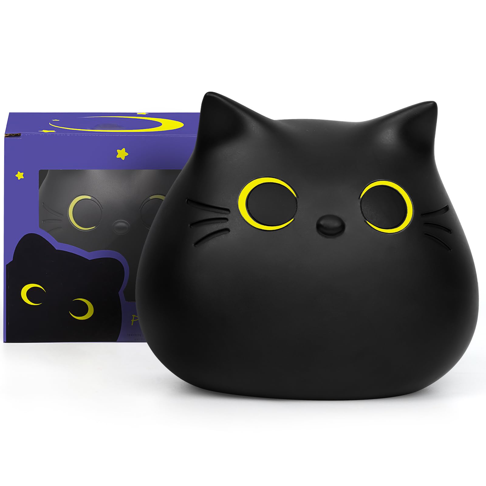 JIZWPOOM piggy bank, black cat design, inviting kids to save.
