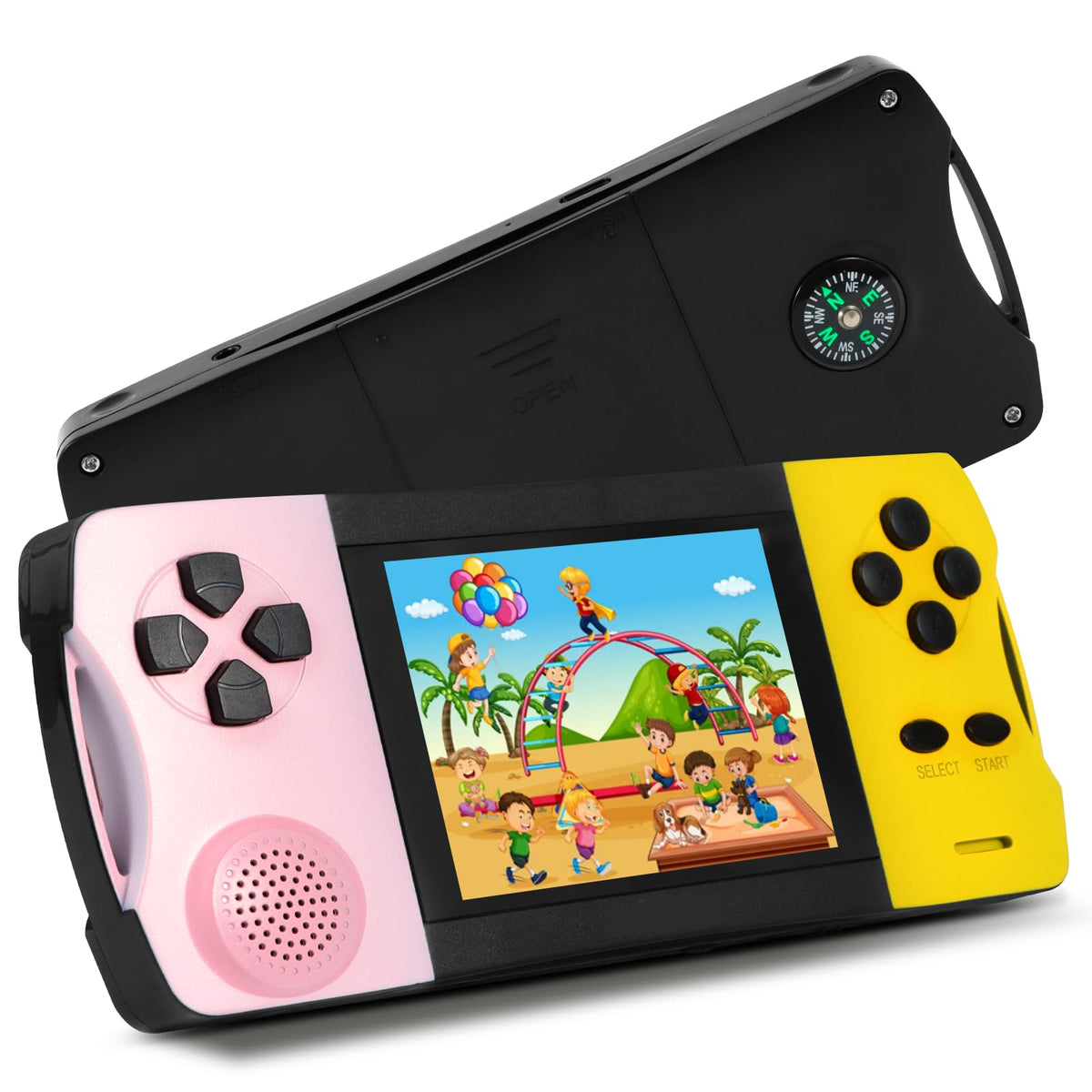 JJFUN portable retro handheld with 3-2 inch screen for immersive travel play