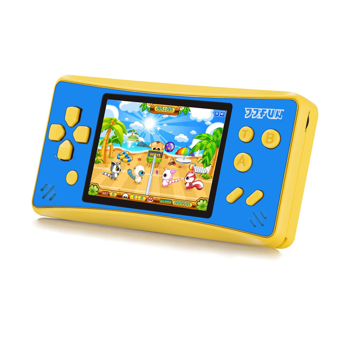JJFUN portable game console with a 3.2-inch screen for travel entertainment.