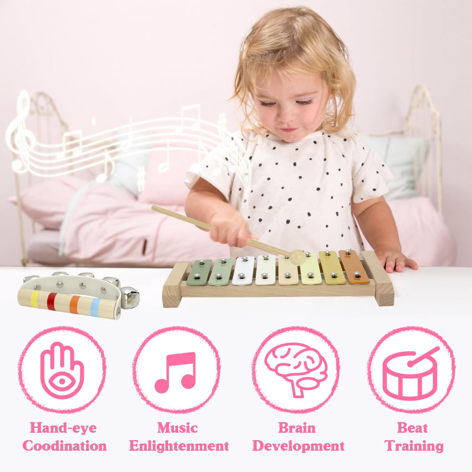 JJXUANER wooden clarinet supports imaginative play and sound exploration.