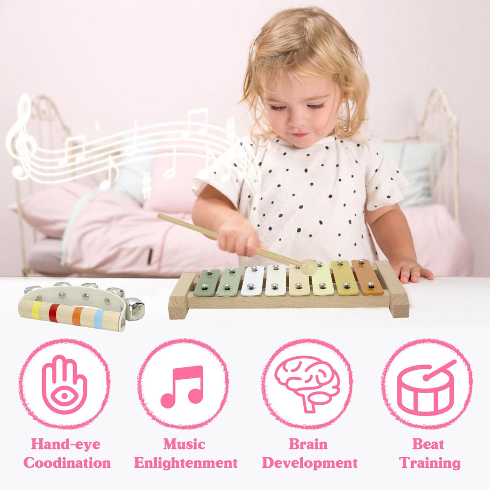 JJXUANER wooden clarinet supports imaginative play and sound exploration.