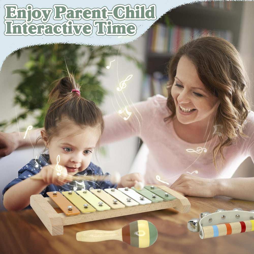 JJXUANER wood sounder helps toddlers explore tactile feedback and tone.