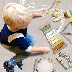 JJXUANER wooden sticks support rhythm play and hand-eye coordination.