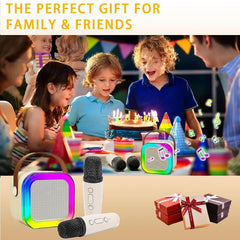 JJYEITUO karaoke machine beige 2mic packaging ready as a gift