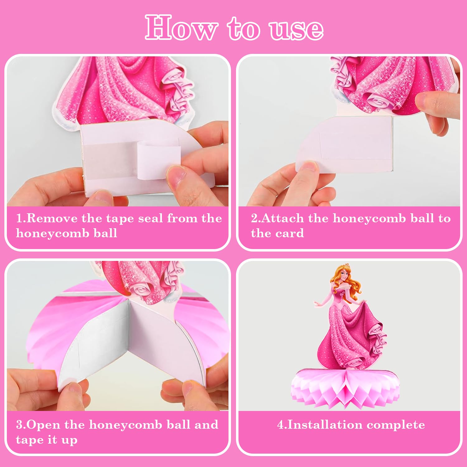JJYHEHOT blue princess honeycomb centerpiece for dreamy baby showers
