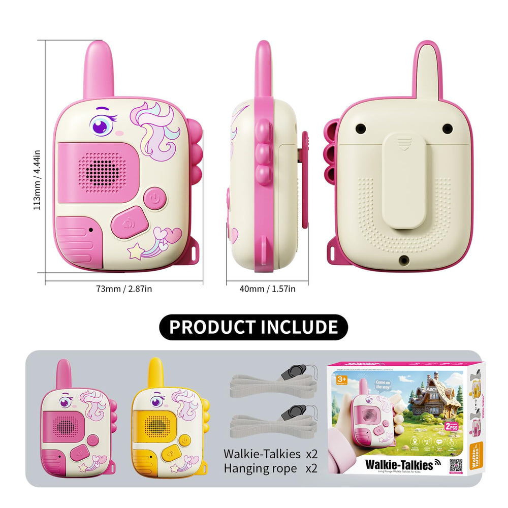 JKGIFTS Unicorn Walkie Talkies durable construction for sturdy play.