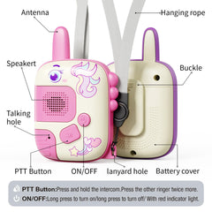 JKGIFTS Unicorn Walkie Talkies ideal for outdoor adventures and group games.