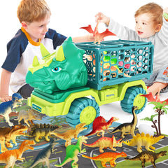 JKGIFTS Dinosaur Truck Toy front view with realistic Triceratops styling.