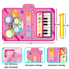 JKGIFTS drum side with sticks supports rhythm and coordination.