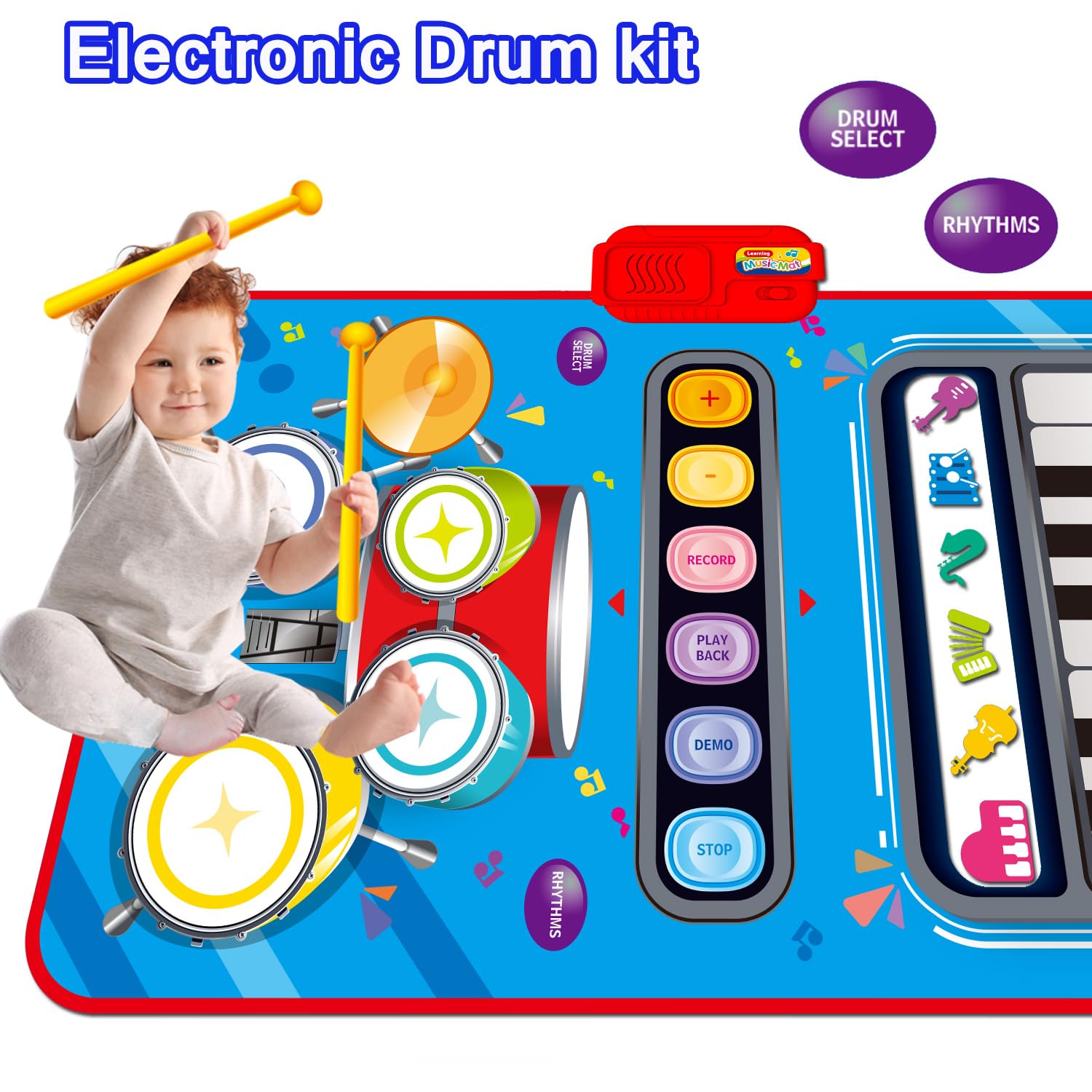 JKGIFTS foldable musical mat designed for easy storage and travel