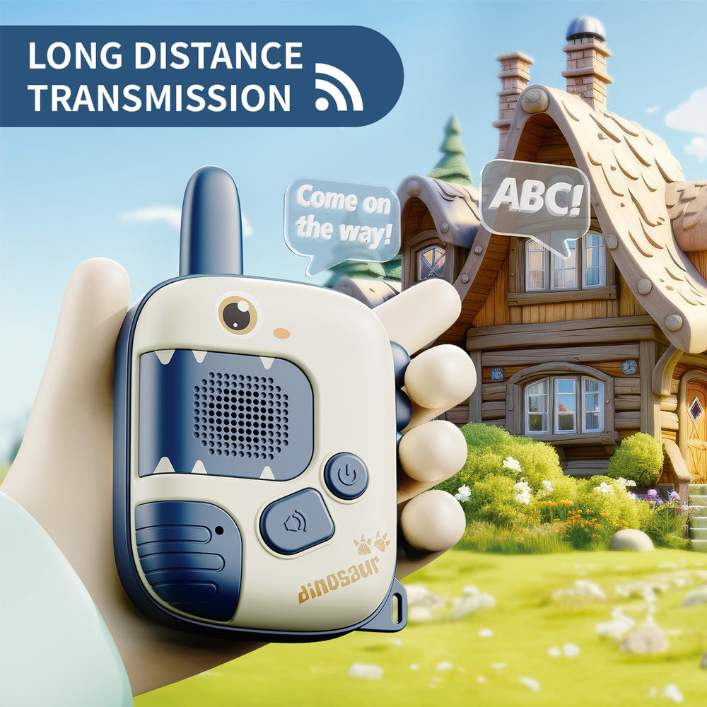 JKGIFTS kids walkie talkie easy use with one-channel design for simple play.