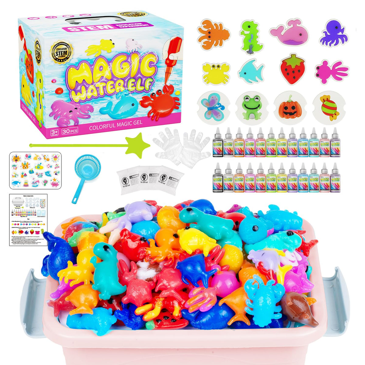 JKGIFTS Magic Water Toy Elf Kit packaging image, a gift-ready display inviting curiosity and creativity