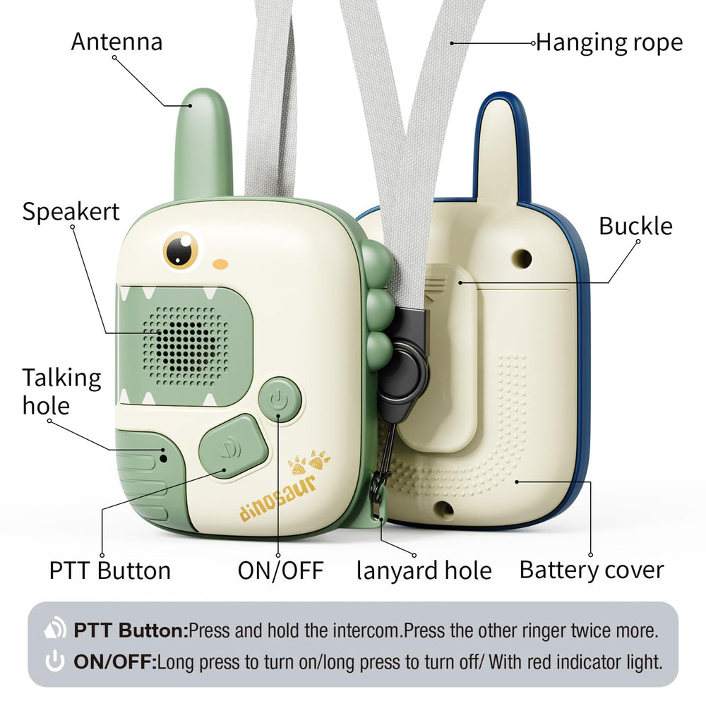JKGIFTS rechargeable kids walkie talkies offer convenient power for long play sessions.