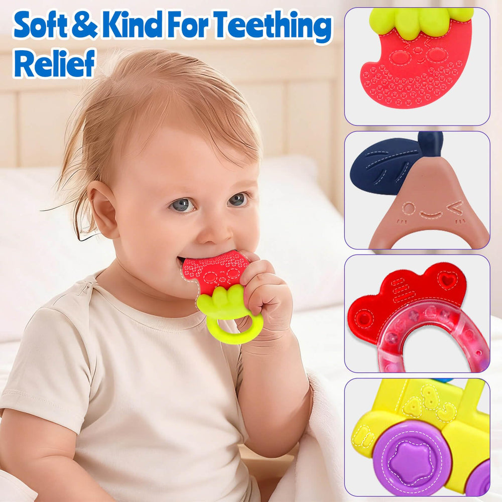 JKHEPL baby toys colorful rattle collection for visual tracking and sound awareness.