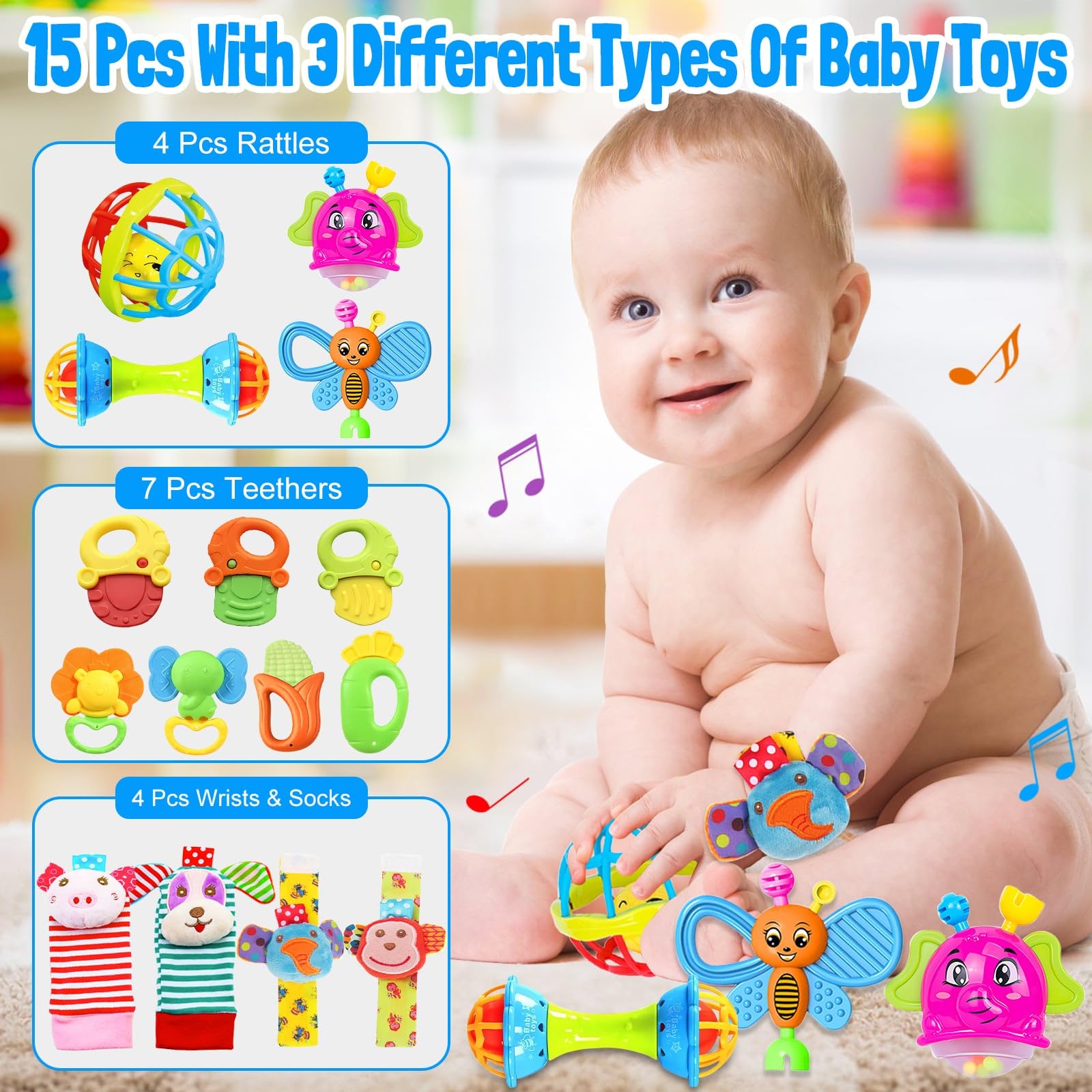 JKHEPL newborn teether with ergonomic grip for soothing chewing
