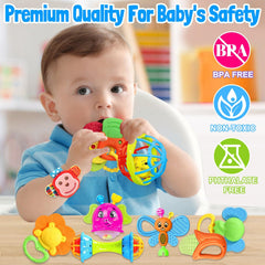 JKHEPL soft fabric rattle socks safe for tiny feet