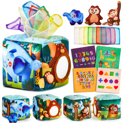 JKHEPL tissue box toy forest scene boosts exploration with color and texture.