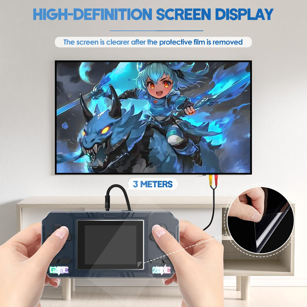 JKV handheld console with 1020mAh battery for hours of portable play