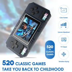 JKV handheld console shows 2.8-inch HD screen for crisp retro visuals