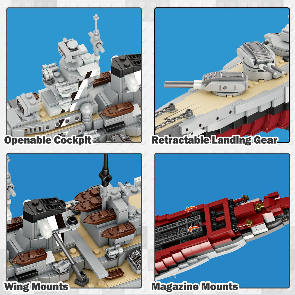 JMBricklayer Battleship motorized turrets close-up highlights movable parts