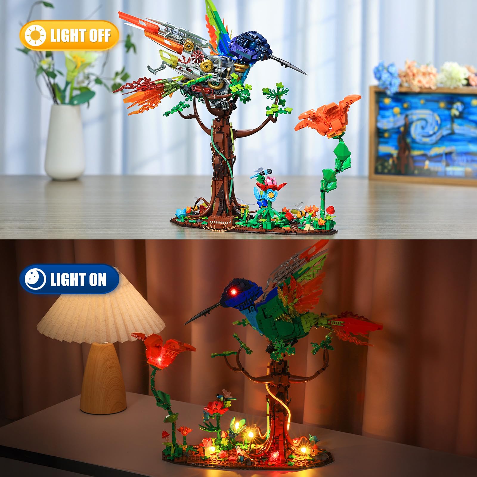 JMBricklayer desk display habitat with blossom base enhances office ambiance.
