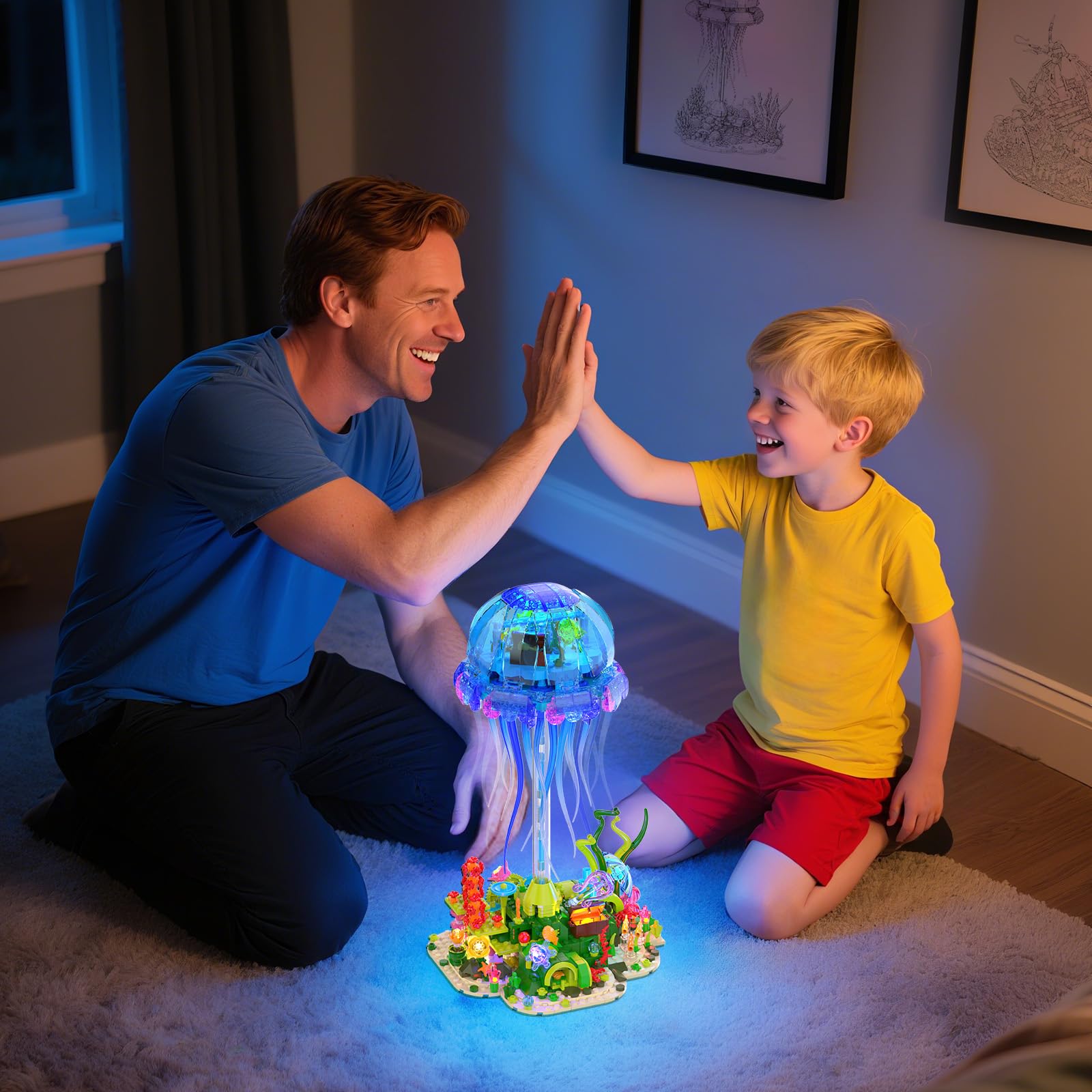 JMBricklayer marine ornament doubles as a daytime display and night light.