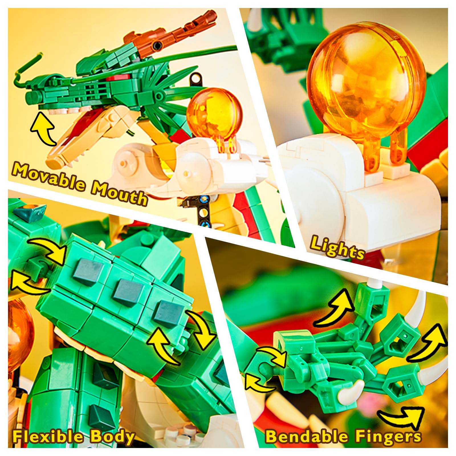 JMBricklayer Dragon finished dimensions — bold presence on desk or shelf