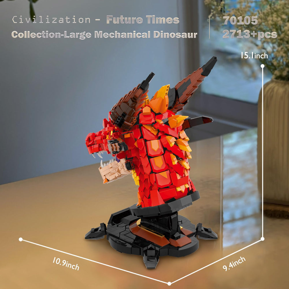 JMBricklayer dragon head model dimensions show impressive display size.
