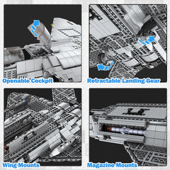 JMBricklayer F-22 Raptor cockpit detail captures authentic styling for immersive building.