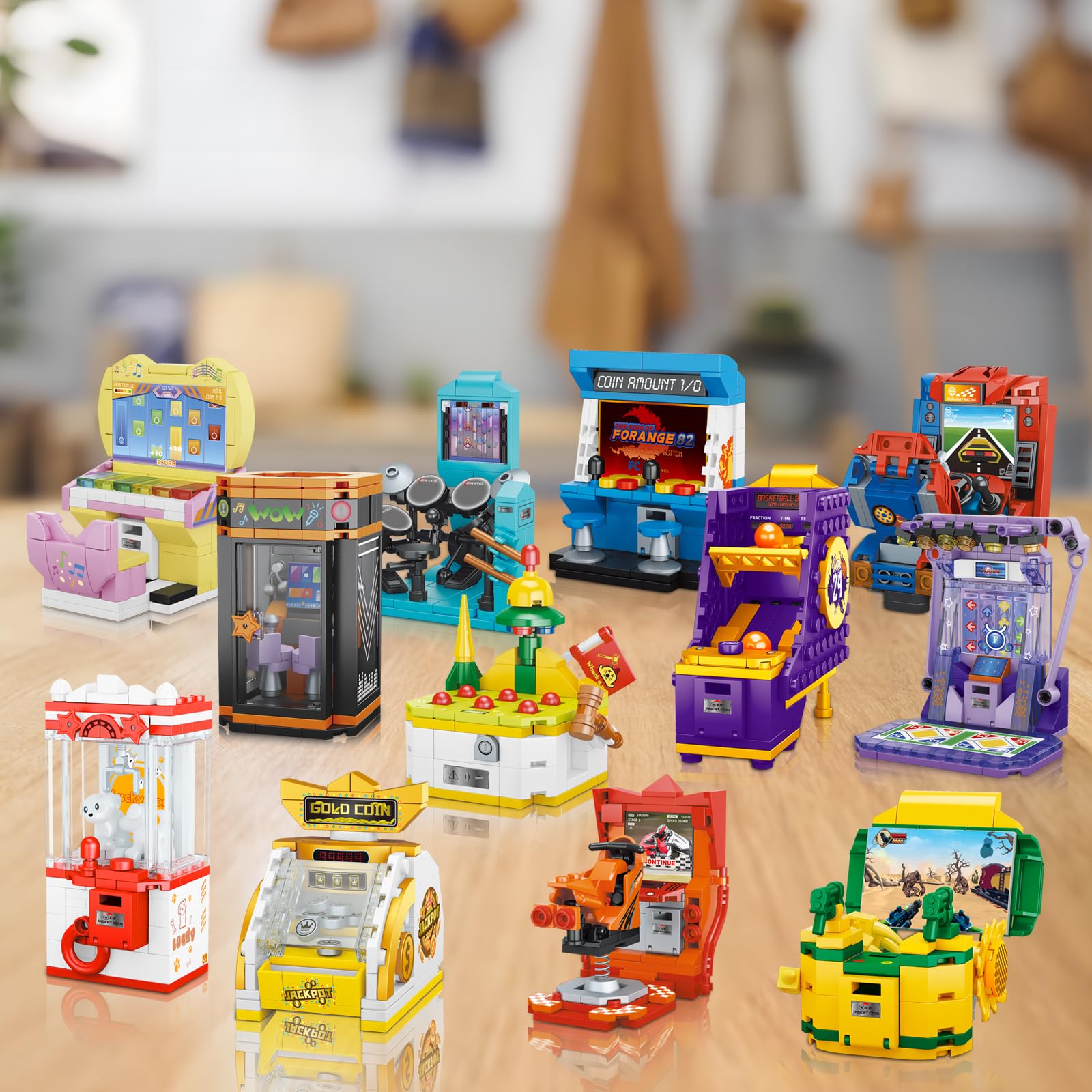JMBricklayer Friend game console dance machine model enhances display and kids' pretend play sessions.