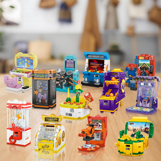 JMBricklayer Friend game console dance machine model enhances display and kids' pretend play sessions.