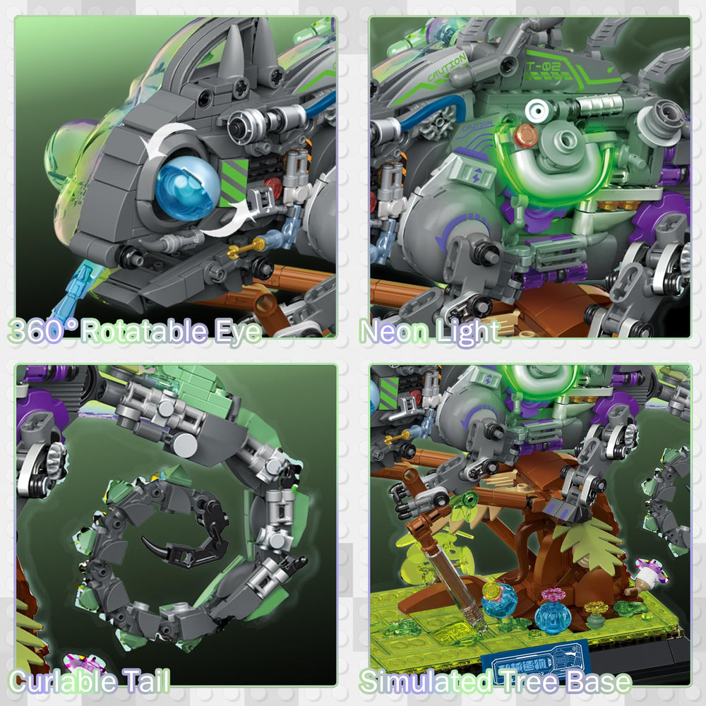 JMBricklayer chameleon eyes and leg joints allow varied poses for scenes.