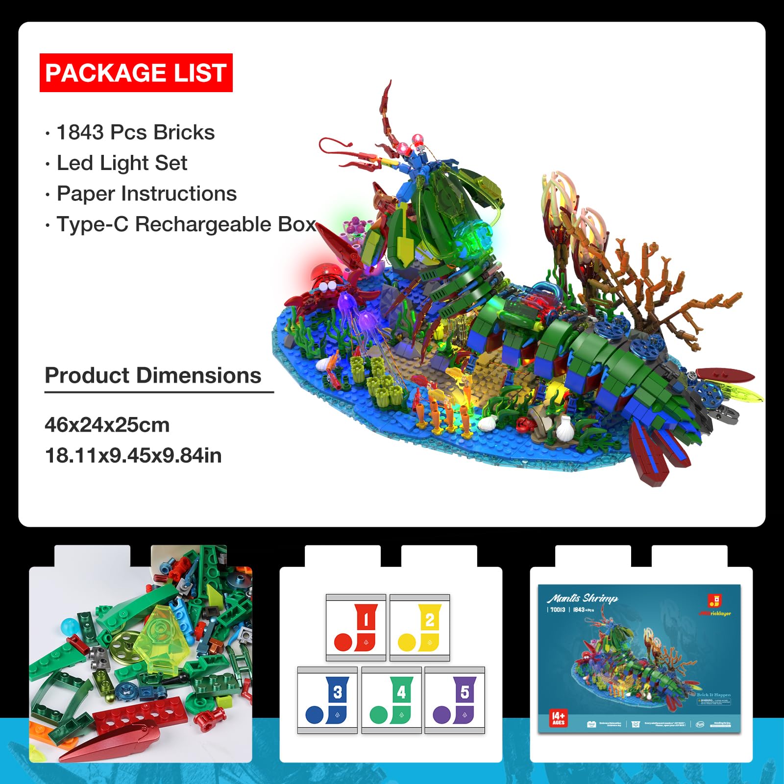 JMBricklayer Ocean diorama on display for home or office decor.