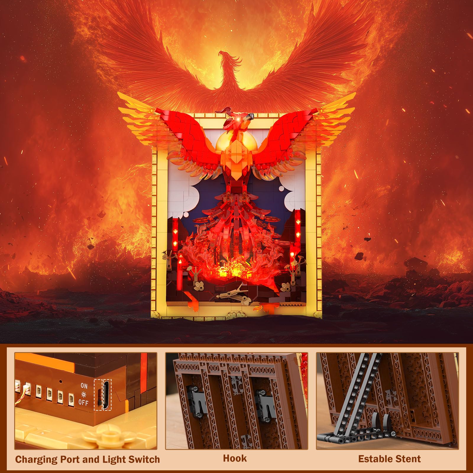 JMBricklayer Phoenix Nirvana 3D art frame showcases layered depth
