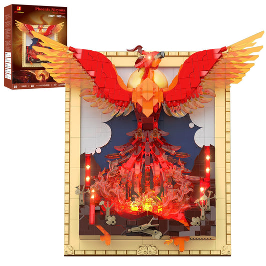 JMBricklayer Phoenix Nirvana LED eyes illuminate the phoenix for a striking display