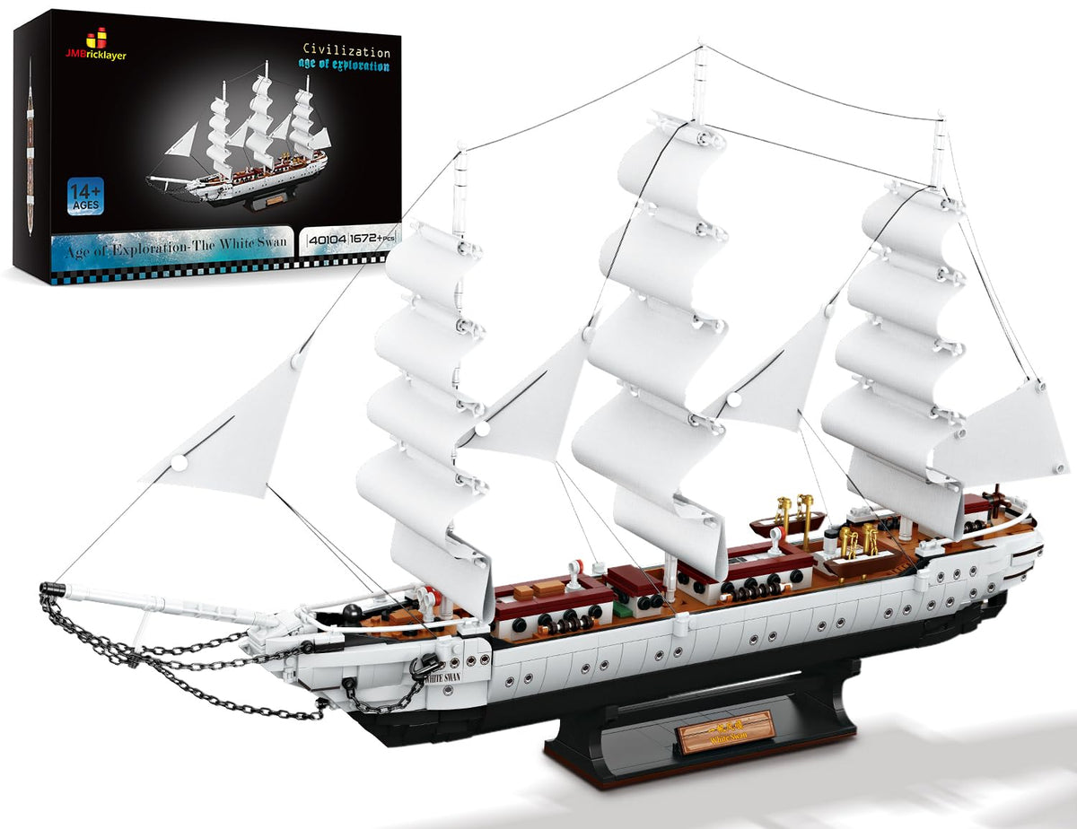 JMBricklayer White Swan mast detail highlights authentic ship features for display realism.