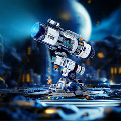 JMBricklayer Space Telescope Lights—the blue LEDs illuminate the model for nighttime display.