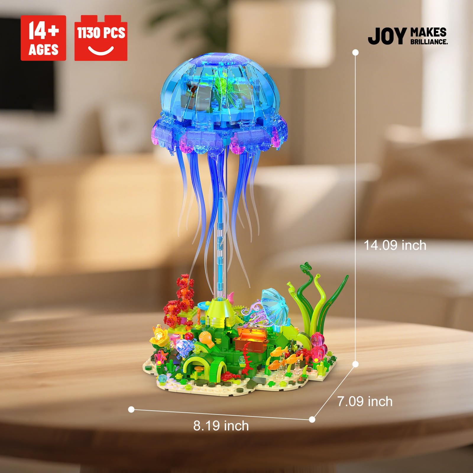 JMBricklayer transparent jellyfish head design glows elegantly in any room.