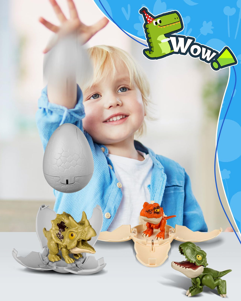 JMHACHY jumbo eggs with movable dinosaur joints for interactive play
