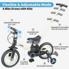 JMMD 6-in-1 bike aluminum frame delivers lightweight durability.