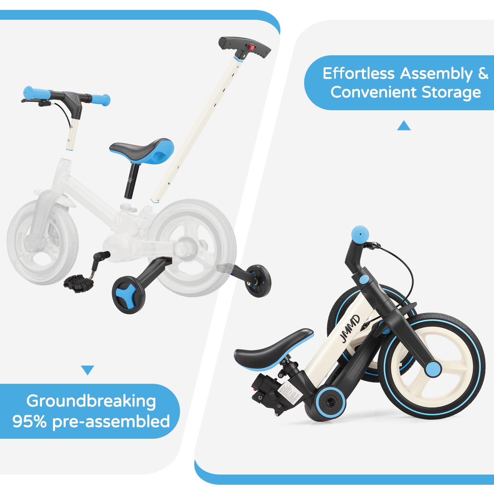 JMMD 6-in-1 bike hand brake enables controlled stops.