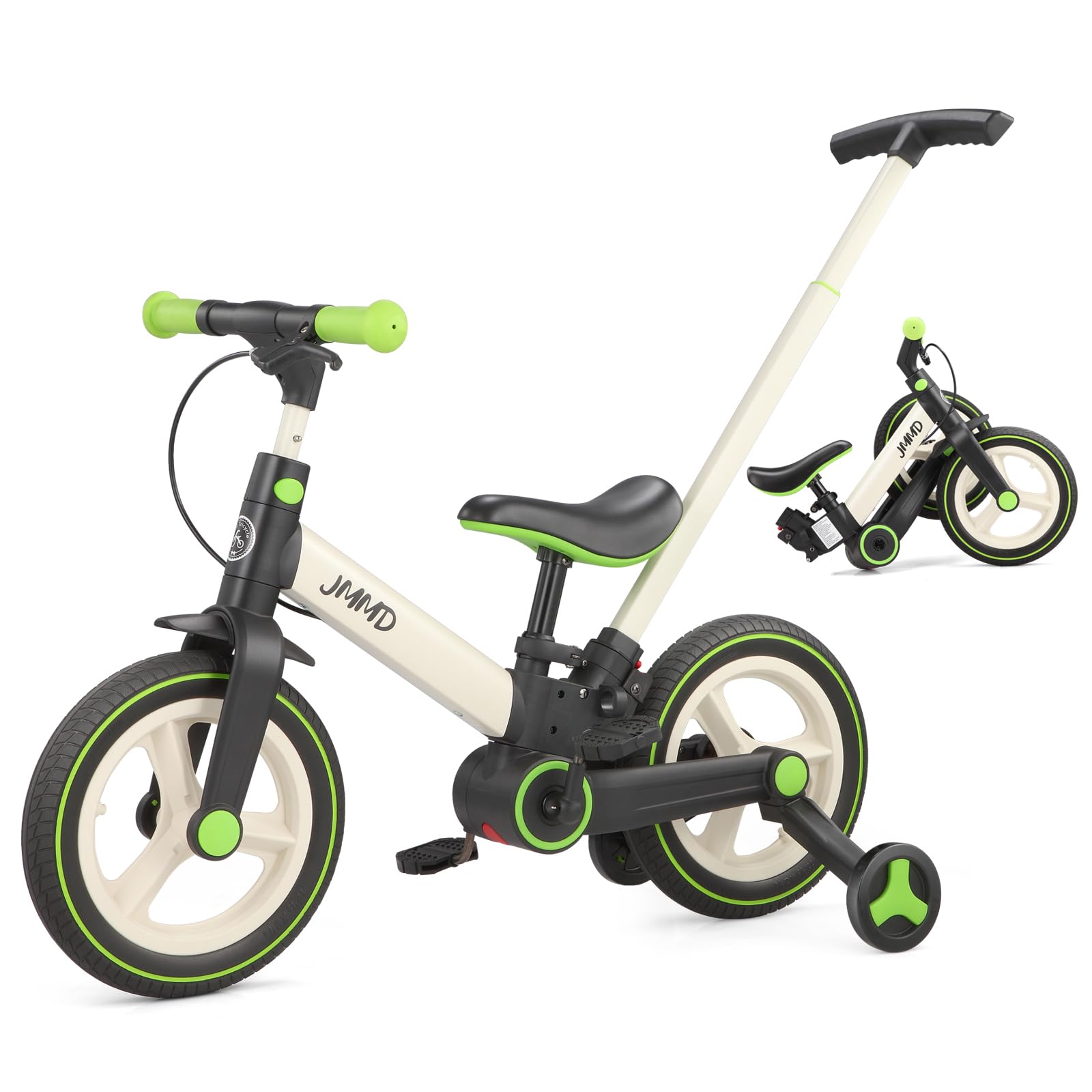 JMMD 6-in-1 toddler bike fold for compact storage and travel