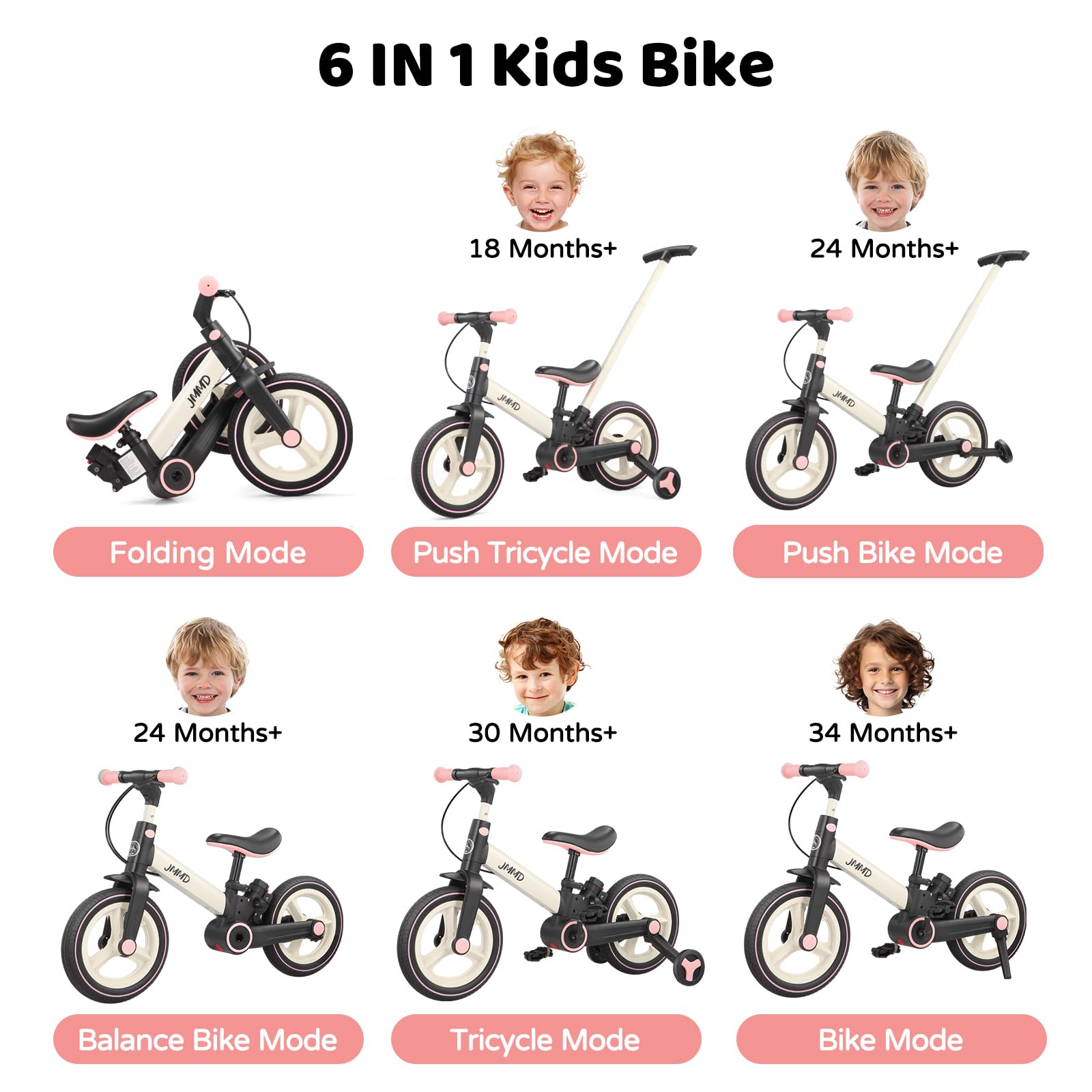 JMMD bike folded for travel and compact storage