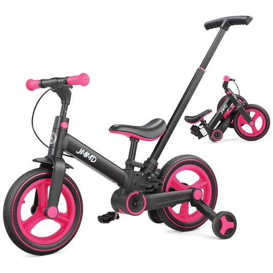 JMMD 6-in-1 toddler bike with push handle guides safe, parent-led rides.
