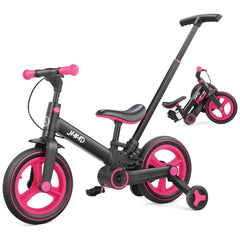 JMMD 6-in-1 toddler bike with push handle guides safe, parent-led rides.