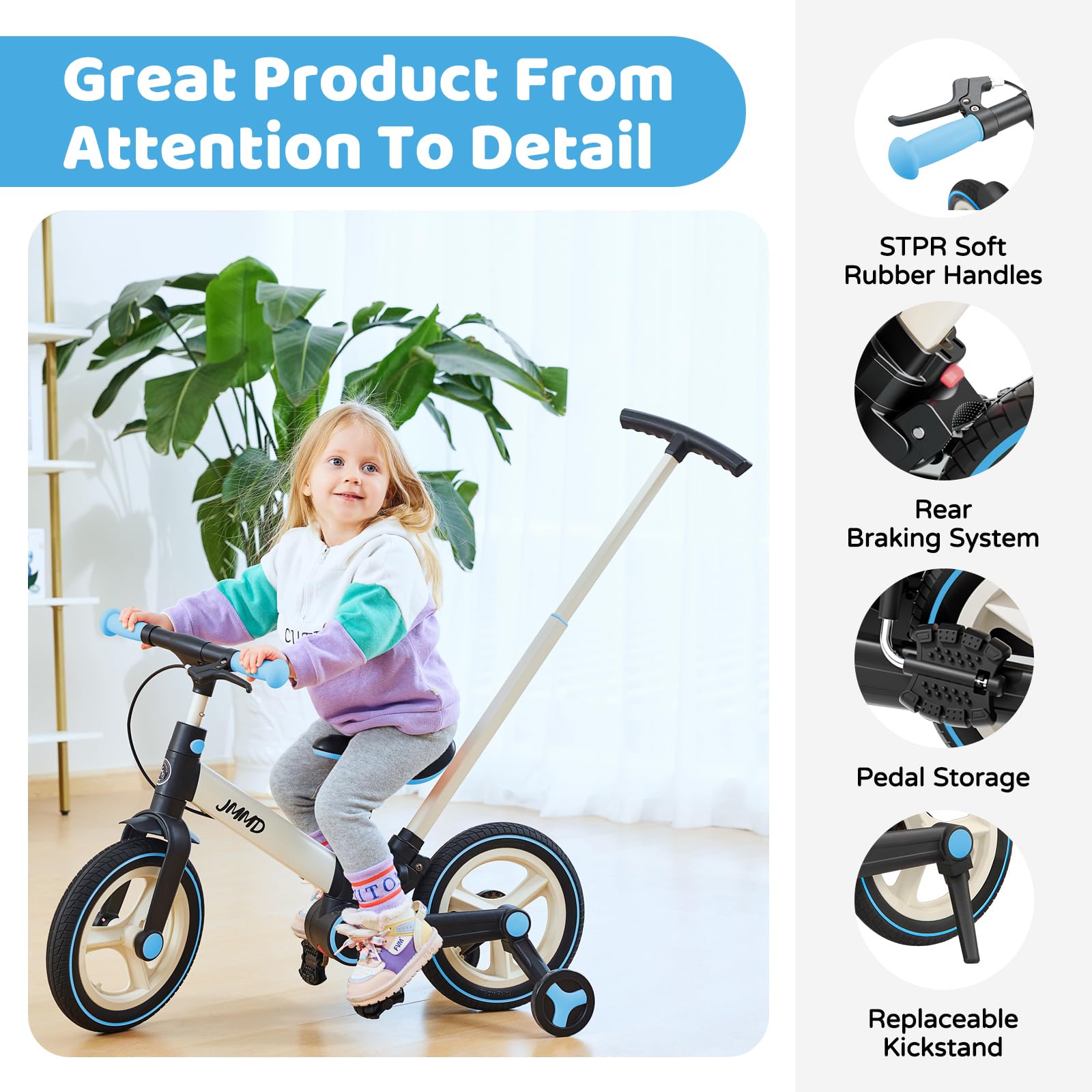 JMMD 6-in-1 bike training wheels aid beginner balance.